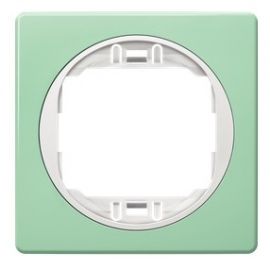 EON E6801.70 One-gang frame 80x80, pastel green with white holder