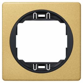 EON E6801.GE One-gang frame 80x80, gold with black holder