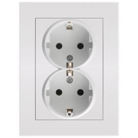 Entac Arnold Recessed wall socket 2x earthed White