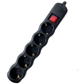 Entac Rewireable 5 Sockets with Switch Black