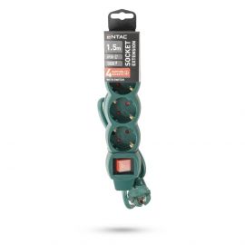 Entac Πολύπριζο 4 Θέσεων με Διακόπτη S1 3G1.5 Πράσινο 1.5m 