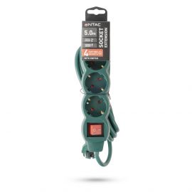 Entac Πολύπριζο 4 Θέσεων με Διακόπτη S1 3G1.5 Πράσινο 5m 