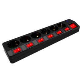 Entac Socket Extension Cord 6 Sockets With Separate Switches and Surge Protection 1.5m 3G1.5