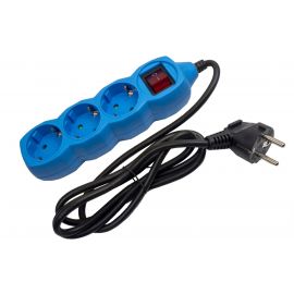 Entac Πολύπριζο 3 Θέσεων Με Διακόπτη 3x1.0mm 1.5m Μπλέ