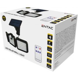 Entac Ηλιακός Προβολέας Τοίχου 15W SMD 3 Κεφαλές με Αποσπώμενο Ηλιακό Πάνελ