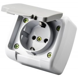 Entac Stephan surface mounted wall socket earthed IP54