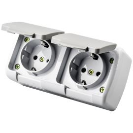 Entac Stephan surface mounted wall socket earthed 2x IP54