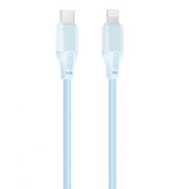 XO NB-Q291A Καλώδιο Φόρτισης & Μεταφοράς Δεδομένων Lighting σε Type-C Πλεκτό 27W Μπλε 1m