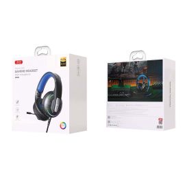 XO GE-09 Static RGB Mic Game Ακουστικά USB+3.5 (με καλώδιο προσαρμογέα)