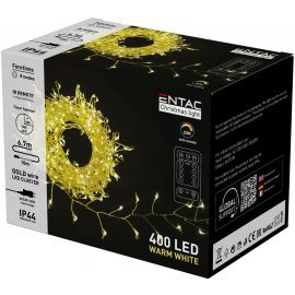 Entac Χριστουγεννιάτικα IP44 400 LED Ψείρες Χρυσό Καλώδιο Θερμό 6.7mm