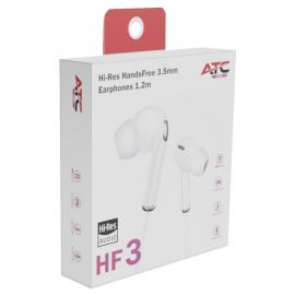 ATC-HFr3 Ενσύρματα Ακουστικά Handsfree Λευκά 3.5mm