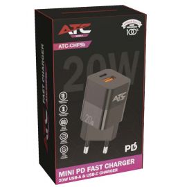 ATC-CHF5b Mini PD Fast Charger 20W Μαύρο