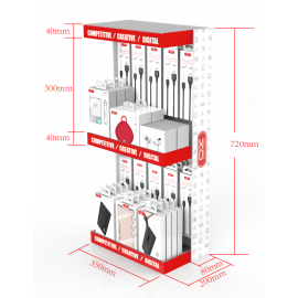 XO ZSJ002 Double deck desktop display rack  720x300x200