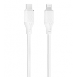XO NB-Q291A Braided Lightning σε Type-c 27W Καλώδιο Λευκό