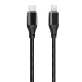 XO NB-Q291A Braided Lightning σε Type-c 27W Καλώδιο Μαύρο