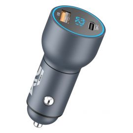 ATC-CA09 Φορτιστής Αυτοκινήτου με 2 Θύρες USB-A & Type-C και LED Οθόνη 42.5W