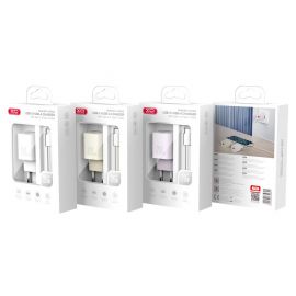 XO L147 (EU) PD 1USB-A+1USB-C Φορτιστής με καλώδιο TYPE-C Λευκό