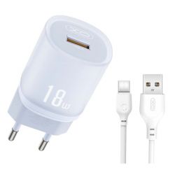 XO L157(EU) QC3.0 Φορτιστής 18W Καλώδιο TYPE-C Μπλε