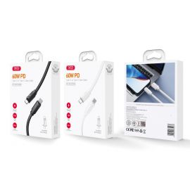 XO NB-Q233B Καλώδιο Φόρτισης + Data Type-C to Type-C 60W 1m Άσπρο