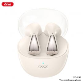 XO X32 Ακουστικά Bluetooth TWS με Διαφανής Θήκη Μπέζ