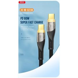XO NB-Q223B Καλώδιο Φόρτισης + Data Type-C σε Type-C 60W 1m 