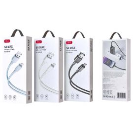 XO NB249 5A PVC Shiny Colorful Lightning Data Cable White