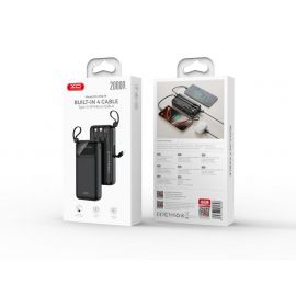 XO PR279 Powerbank with USB-A TYPE-C Micro & iP Cables 20.000mAh