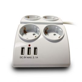 Technik Πολύπριζο 4 Θέσεων με Διακόπτη & 3 Θύρες USB 16A 1.5m