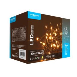 Modee Lighting Χριστουγεννιάτικα Λαμπάκια LED με Αντάπτορα (200LED/20m/10cm) Θερμό