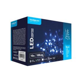 Modee Lighting Χριστουγεννιάτικα Φωτάκια LED με Αντάπτορα (100LED/10m/10cm) Ψυχρό