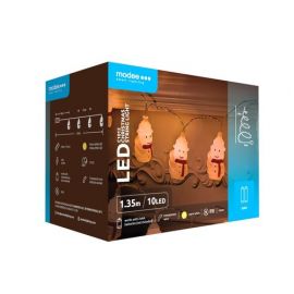 Modee Χριστουγεννιάτικα Διακοσμητικά Φωτάκια LED Μπαταρίας C1012 (10LED/1.35m/15cm) Θερμό