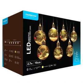 Modee Χριστουγεννιάτικα Φωτάκια LED με Βύσμα (10LED/300cm/30cm) Θερμό Λευκό