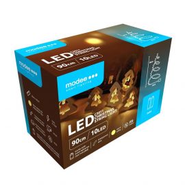 Modee Χριστουγεννιάτικα Διακοσμητικά Φωτάκια LED Μπαταρίας (10LED/120cm/10cm) Θερμό Λευκό