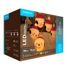 Modee Χριστουγεννιάτικα Διακοσμητικά Φωτάκια LED Μπαταρίας (10LED/120cm/10cm) Θερμό Λευκό