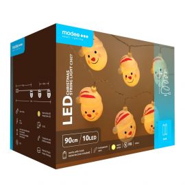 Modee Χριστουγεννιάτικα Διακοσμητικά Φωτάκια LED Μπαταρίας (10LED/120cm/10cm) Θερμό Λευκό 