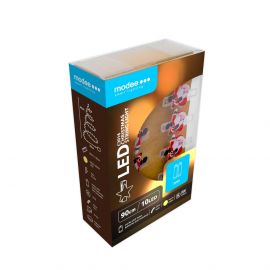 Modee Χριστουγεννιάτικα Διακοσμητικά Φωτάκια LED με Κλιπ & Μπαταρία (10LED/120cm/10cm) Θερμό Λευκό
