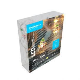 Modee Χριστουγεννιάτικα Φωτάκια LED με Μπαταρία (10LED/120cm/10cm) Θερμό Λευκό