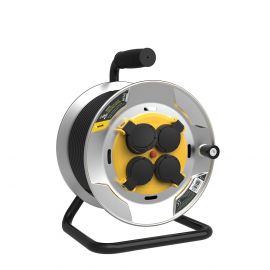 Technik Στροφείο 4 Θέσεων 1,5mm2 (IP44) 16A Ατσάλινο 25m