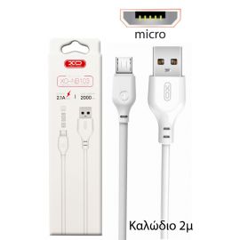 XO NB103 Καλώδιο Φόρτισης Micro 2m Άσπρο