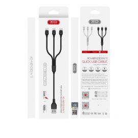XO NB103 2.0A 3 σε 1 Καλώδιο USB Λευκό