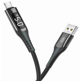 XO NB162 2.4A USB Καλώδιο Φόρτισης για Micro με Ψηφιακή Ένδειξη Μαύρο