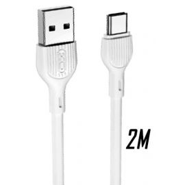 XO NB200 2.4A USB Καλώδιο TypeC 2.0μ Άσπρο