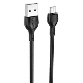 XO NB200 2.4A USB Καλώδιο Φόρτισης Micro 1m Μαύρο