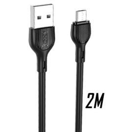 XO NB200 2.4A USB Καλώδιο Micro 2.0μ Μαύρο