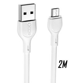 XO NB200 2.4A USB Καλώδιο Φόρτισης Micro 2m Άσπρο