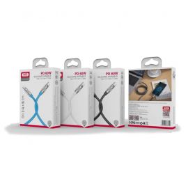 XO NB-Q228B OD6.0 Καλώδιο Ταχείας Φόρτισης Σιλικόνης PD60W Type-C σε Type-C L=1.2m Άσπρο