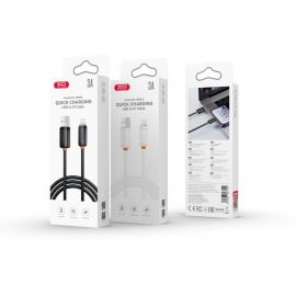 XO NB302 Καλώδιο Ταχείας Φόρτισης & Μεταφοράς Δεδομένων USB-A σε Lighting 3A Μαύρο 1m