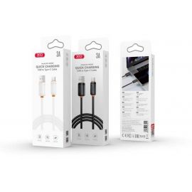 XO NB302 Καλώδιο Ταχείας Φόρτισης & Μεταφοράς Δεδομένων USB-A σε Type-C 3A Λευκό 1m 