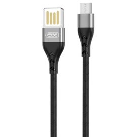 XO NB188 2.4A Διπλής Φοράς Φόρτιση USB Micro 1m Γκρί