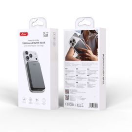 XO PR296 Powerbank Ταχείας Φόρτισης Μεταλικό με Μαγνήτη 10.000mAh Γκρι